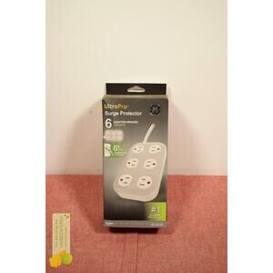 GE 6-Outlet Surge Protector 490J 6' Braided Cord